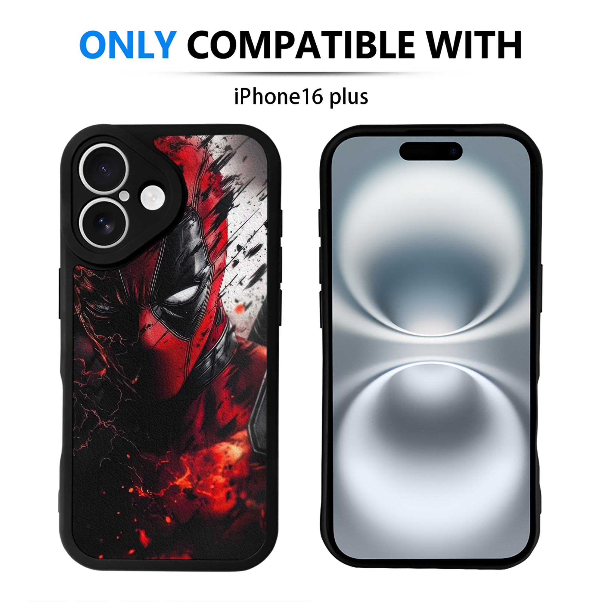 （画像用） Deadpool デッドプール 【iPhone 16シリーズ対応】シリコンスマホケース（レザー調） 材質：シリコン